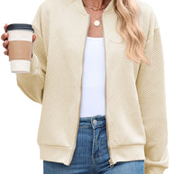 Damen Sportliche Bomberjacke mit strukturiertem Design WW