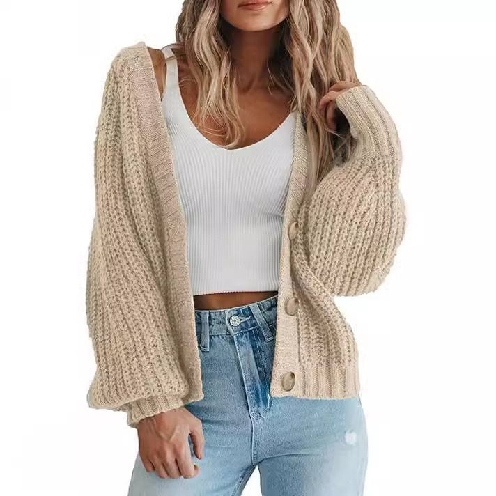 Damen Strickjacke mit grobem Muster und modischem Schnitt WW