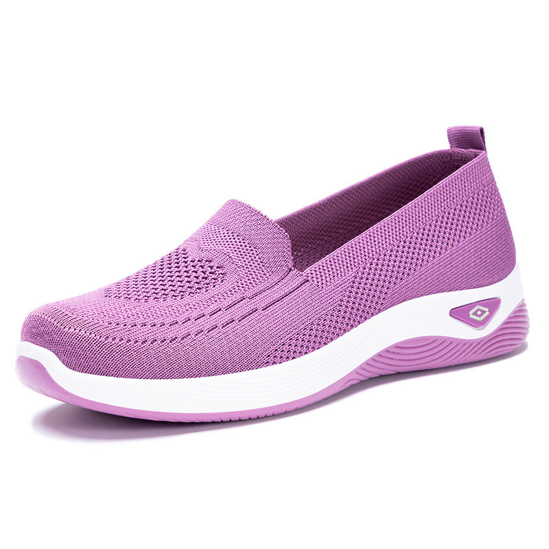 Damen Bequeme Slip-On Schuhe mit elastischem Obermaterial und rutschfester Sohle WW