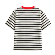 Damen Freizeit T-Shirt mit kontrastierendem Kragen und lässigem Streifenmuster WW