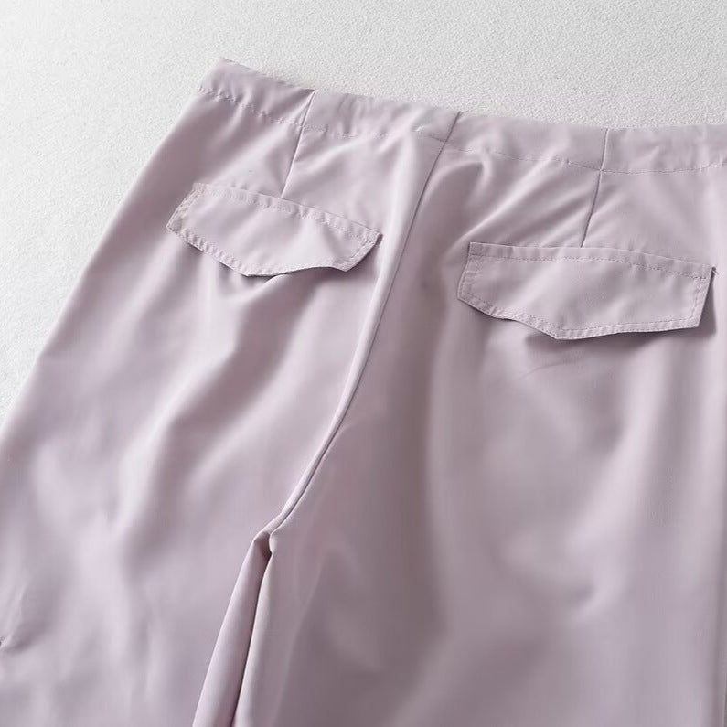 Damen bequeme Cargo-Hose mit verstellbarem Bund und funktionellen Taschen WW