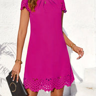 Damen Sommerkleid mit dekorativen Lochmuster W&W