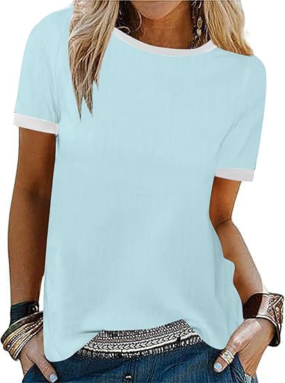 Damen T-Shirt mit kontrastierenden Ärmeln WW