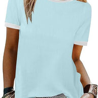 Damen T-Shirt mit kontrastierenden Ärmeln WW