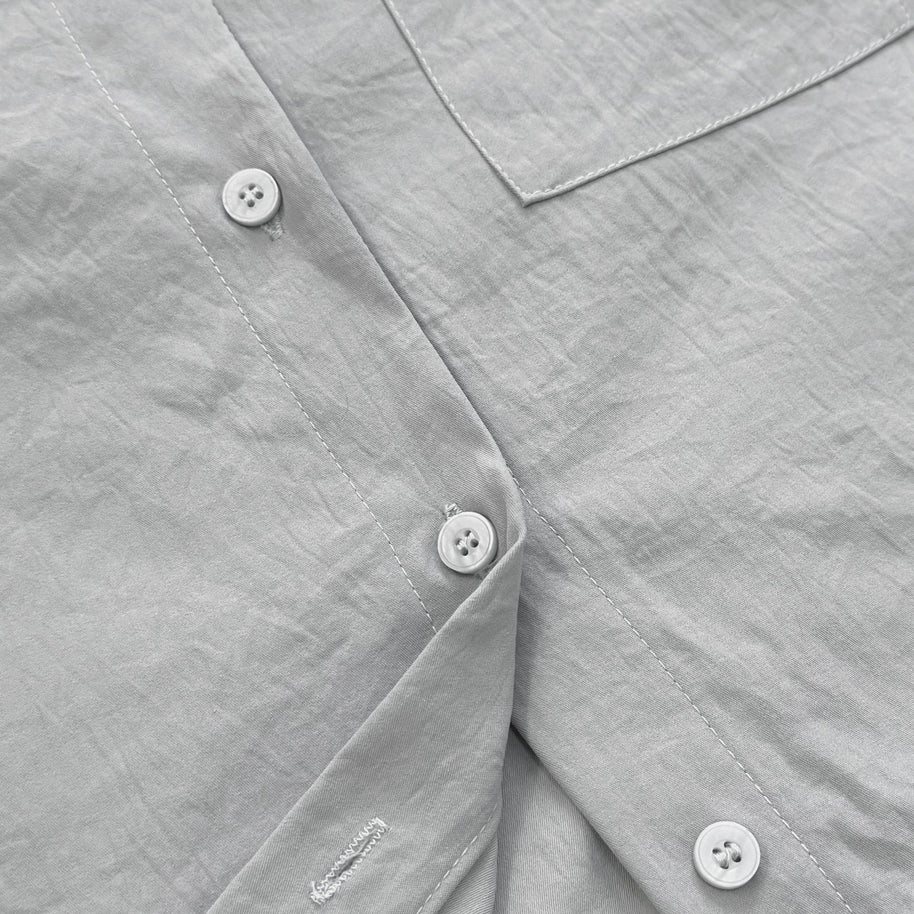 Damen stilvolles Oversized-Hemd und Palazzo-Hose-Set WW