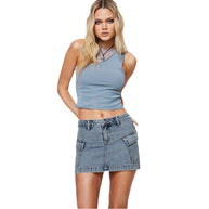 Damen Jeansrock mit praktischen Taschen und trendigem Schnitt WW