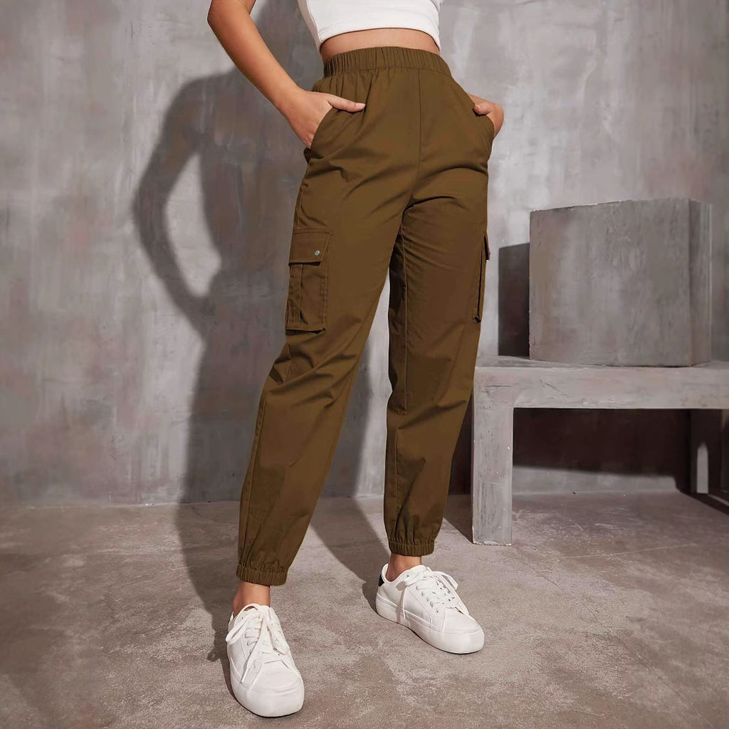 Damen Cargo-Hose mit elastischem Bund und praktischen Seitentaschen W&W