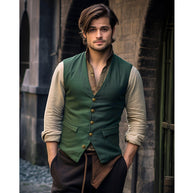 Herren Eleganter Maßgeschneiderter Anzug Weste WW