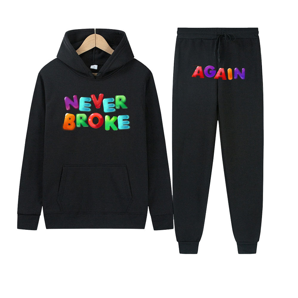 Damen Sportliches Hoodie- und Jogginghose-Set mit kreativer Schriftgestaltung WW