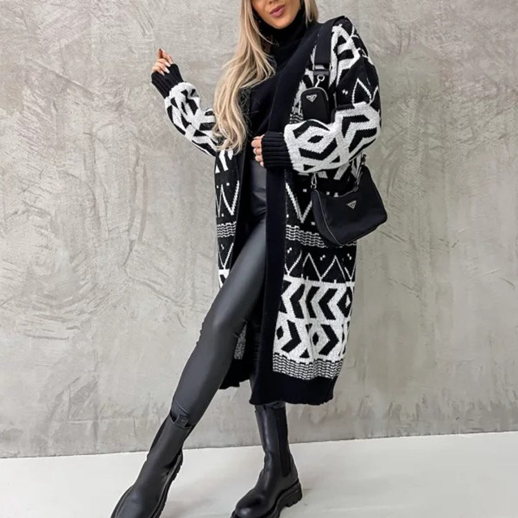 Damen Strickcardigan mit modernen Mustern und eleganter Bauweise WW