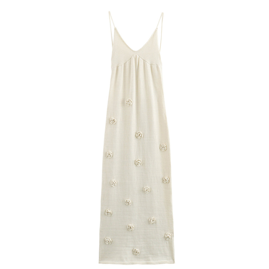 Damen Abendkleid mit dekorativen Blumenapplikationen W&W