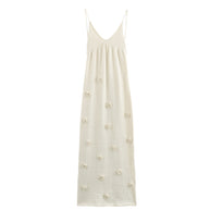 Damen Abendkleid mit dekorativen Blumenapplikationen W&W