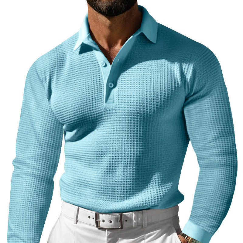 Herren Langarm Poloshirt mit strukturiertem Gewebe WW