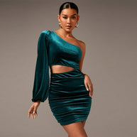 WW | Elegantes Samtabendkleid