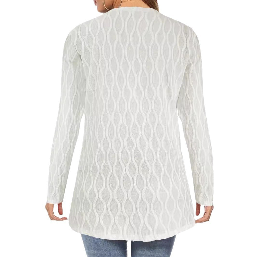 Damen Strickjacke mit strukturiertem Muster und lässigem Schnitt WW