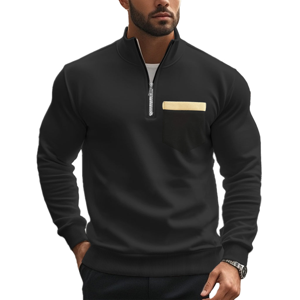 Herren Sweatshirt mit Stehkragen und durchgehendem Reißverschluss WW