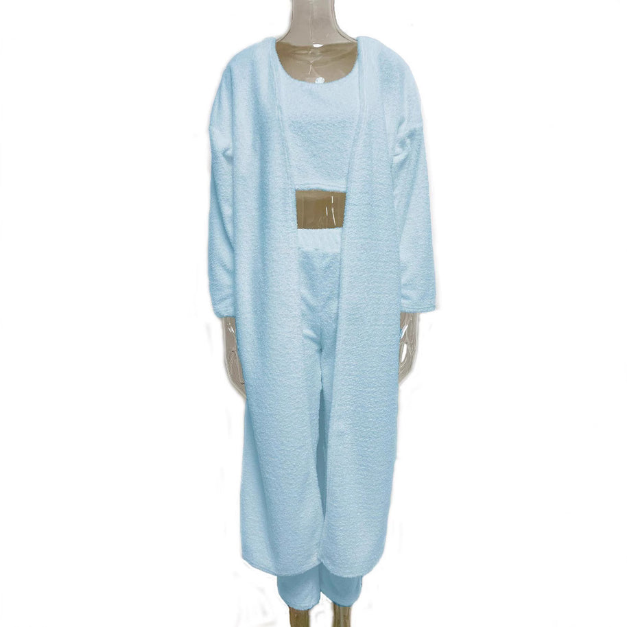 Damen Set aus weichem Strickoberteil und modischen Leggings WW