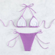 Damen Bikini-Set mit raffinierten Bindeschnüren und strukturierter Oberfläche WW