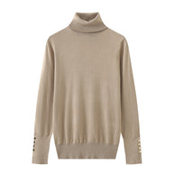 Damen Rollkragenpullover mit eleganten Knopfdetails WW