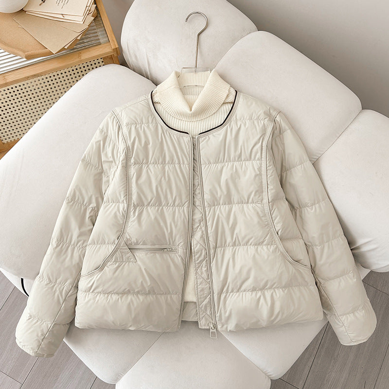 Damen Bequeme gesteppte Freizeitjacke mit hochschließendem Kragen und seitlichen Taschen WW