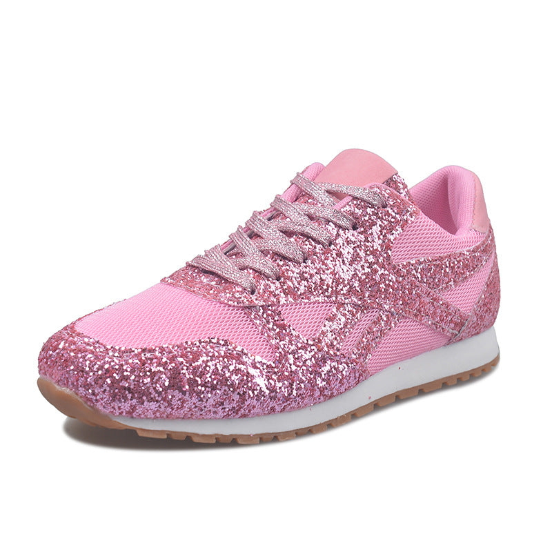 Damen Sneaker mit glitzerndem Strassdesign und atmungsaktiver Obermaterialstruktur WW