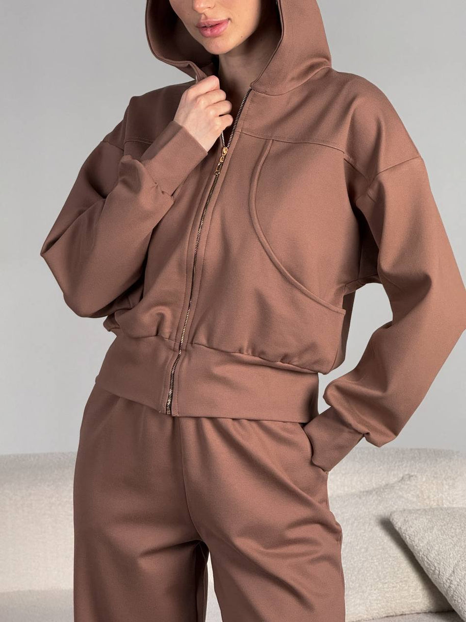 Damen Sportliche Kapuzenjacke WW