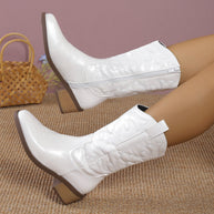 WW | Leder Cowboystiefel Schwarze Sohle