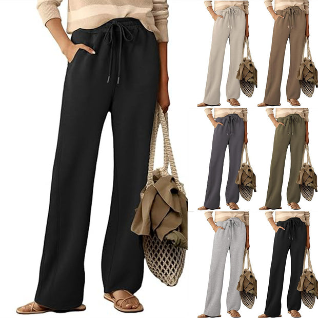 Damen bequeme Freizeithose mit weit geschnittenem Bein und praktischen Taschen WW