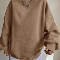 Damen lässiger Oversized Sweater mit kontrastierenden Ärmeln WW