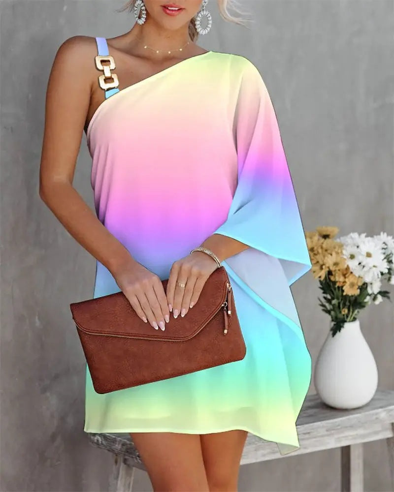 Damen Freizeit Kleid mit asymmetrischem Schnitt und schimmernden Details W&W Mode
