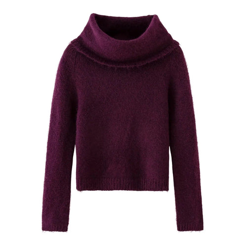 Damen kuscheliges Strickoberteil mit voluminösem Rollkragen W&W Mode