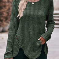 WW Rundsaum geknöpft gebürstetes Oberteil