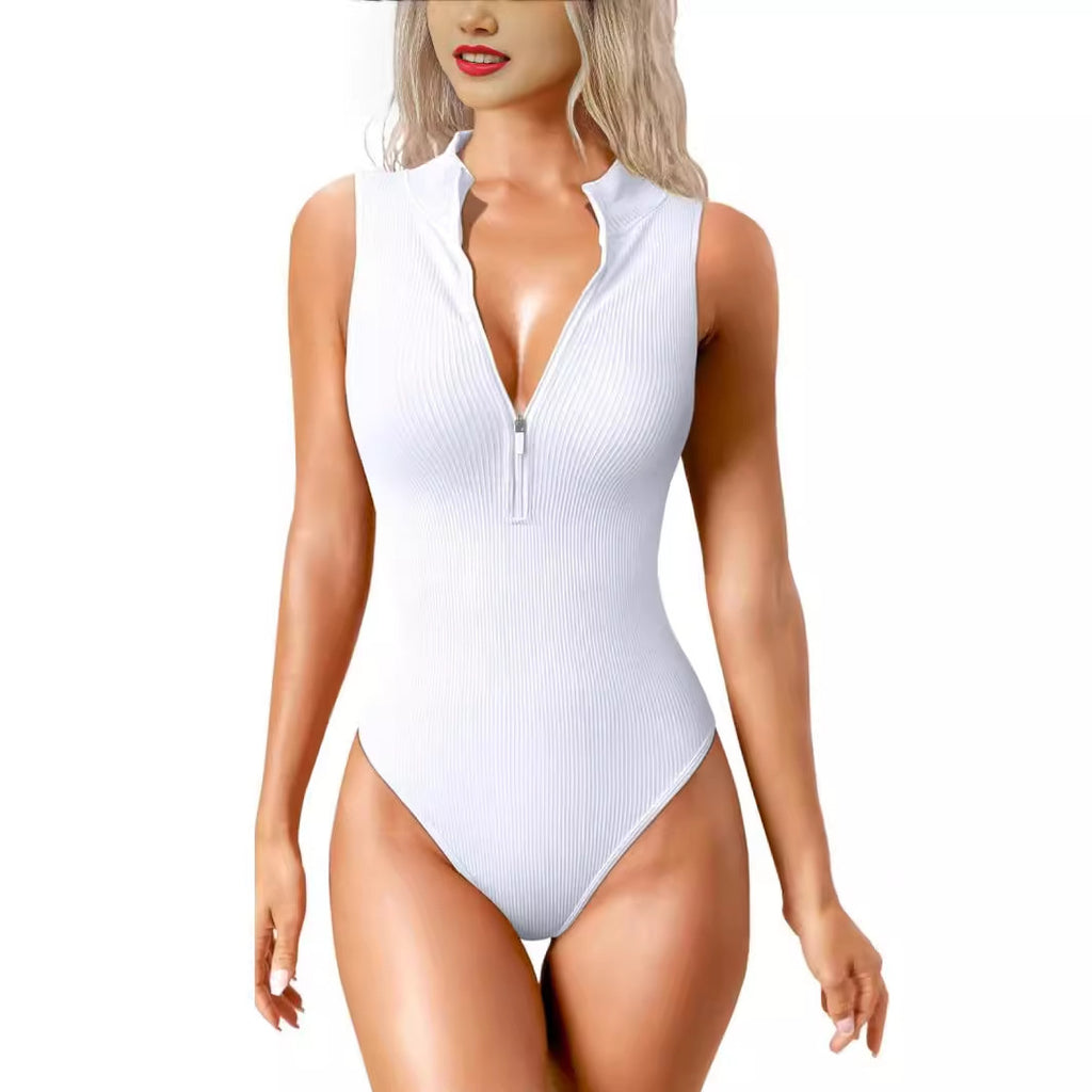 Damen Bademoden Body mit Stehkragen und Reißverschluss WW