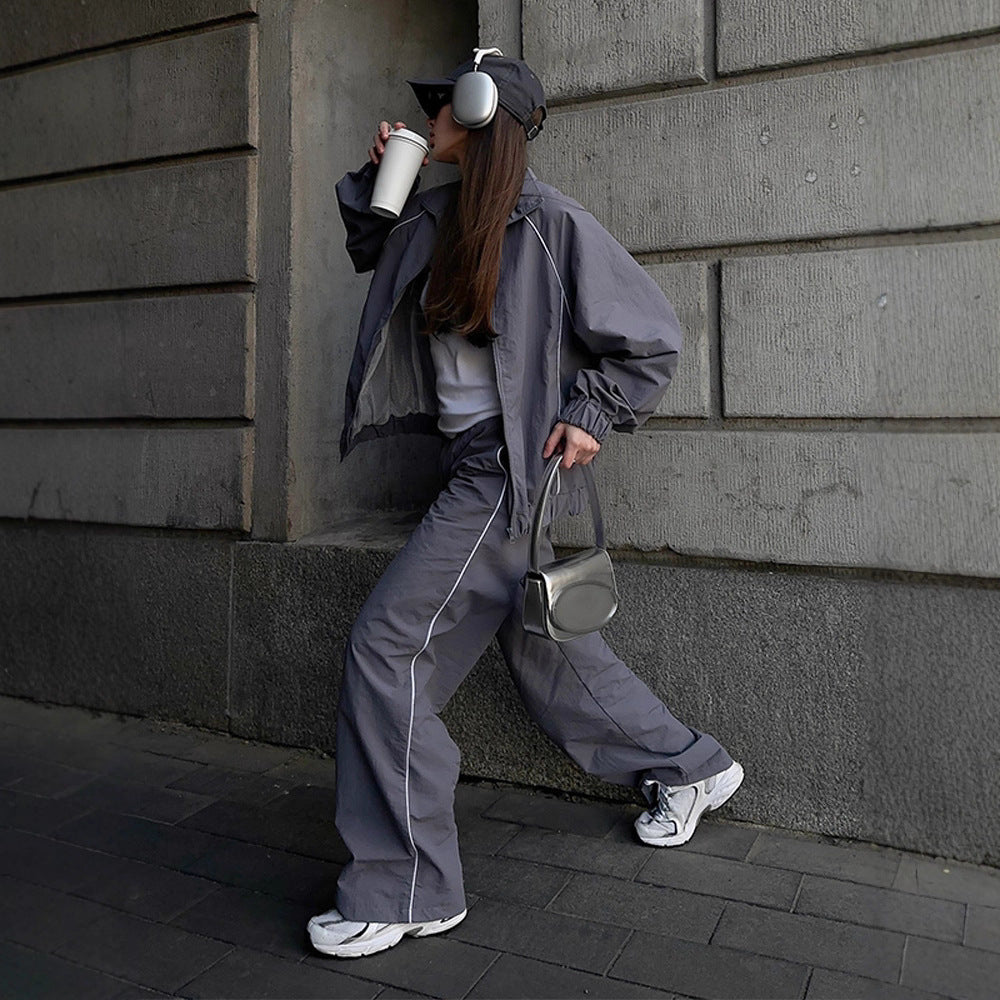 Damen sportliche Overalls mit weiten Beinen und elastischen Bündchen WW