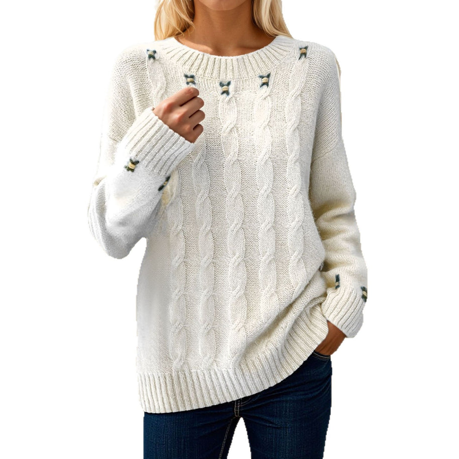 Damen Strickpullover mit lässigem Schnitt und exquisite Details WW