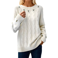 Damen Strickpullover mit lässigem Schnitt und exquisite Details WW
