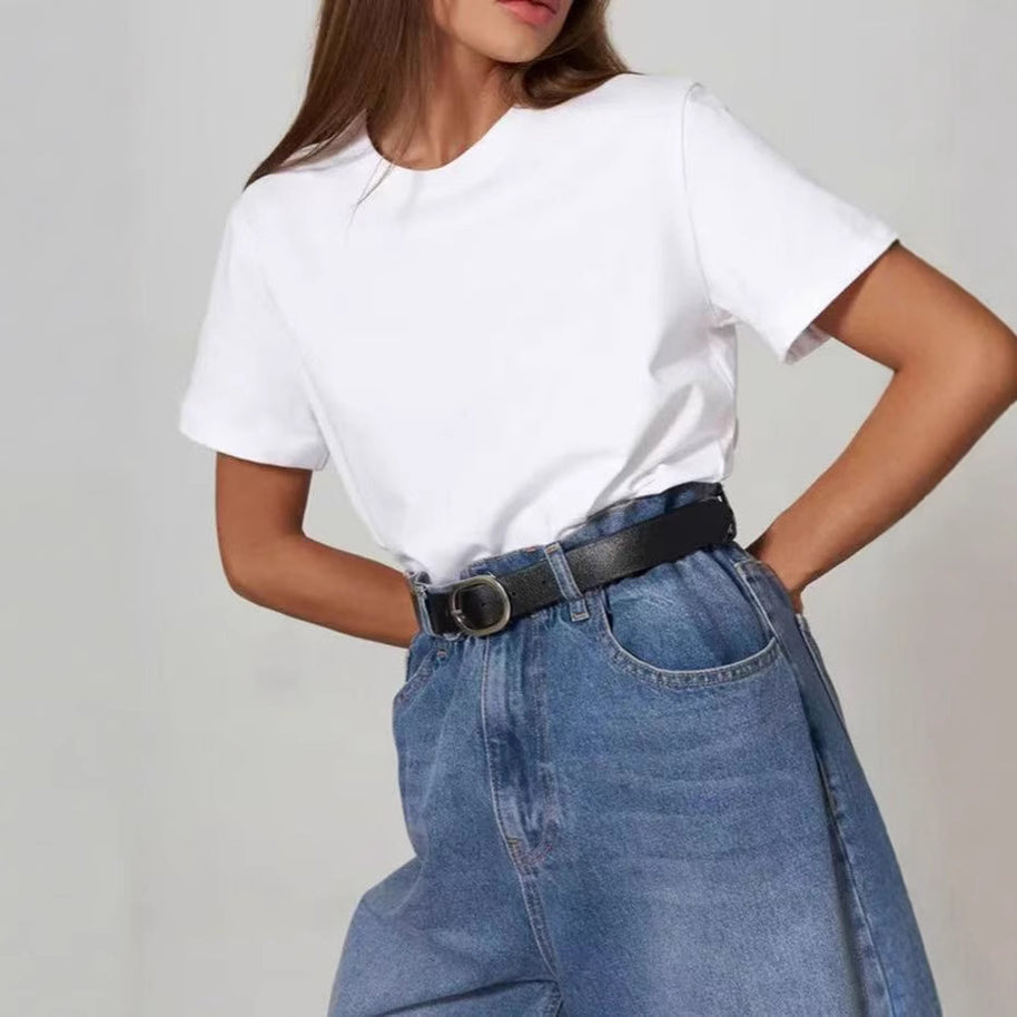 Damen Basic T-Shirt mit hochwertiger Baumwollqualität und lässigem Schnitt WW