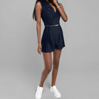 Damen Eleganter Trägeranzug mit Taillengürtel WW