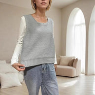 Damen Strickweste mit Schleifendetails WW