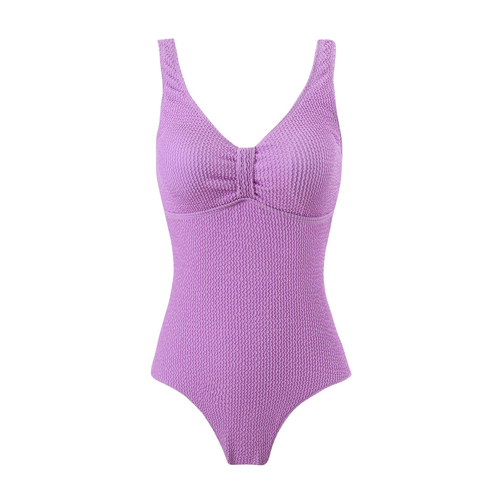 Damen Einteiler Badeanzug mit strukturierter Textur und elegantem Schnitt WW