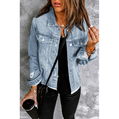 Damen Denim-Jacke mit lässigem Schnitt und funktionalen Taschen WW