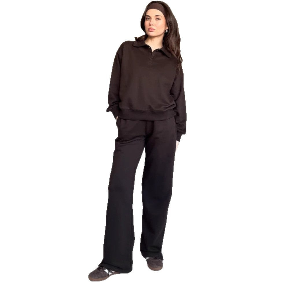 Damen sportlicher Freizeit-Loungewear mit Kragen WW