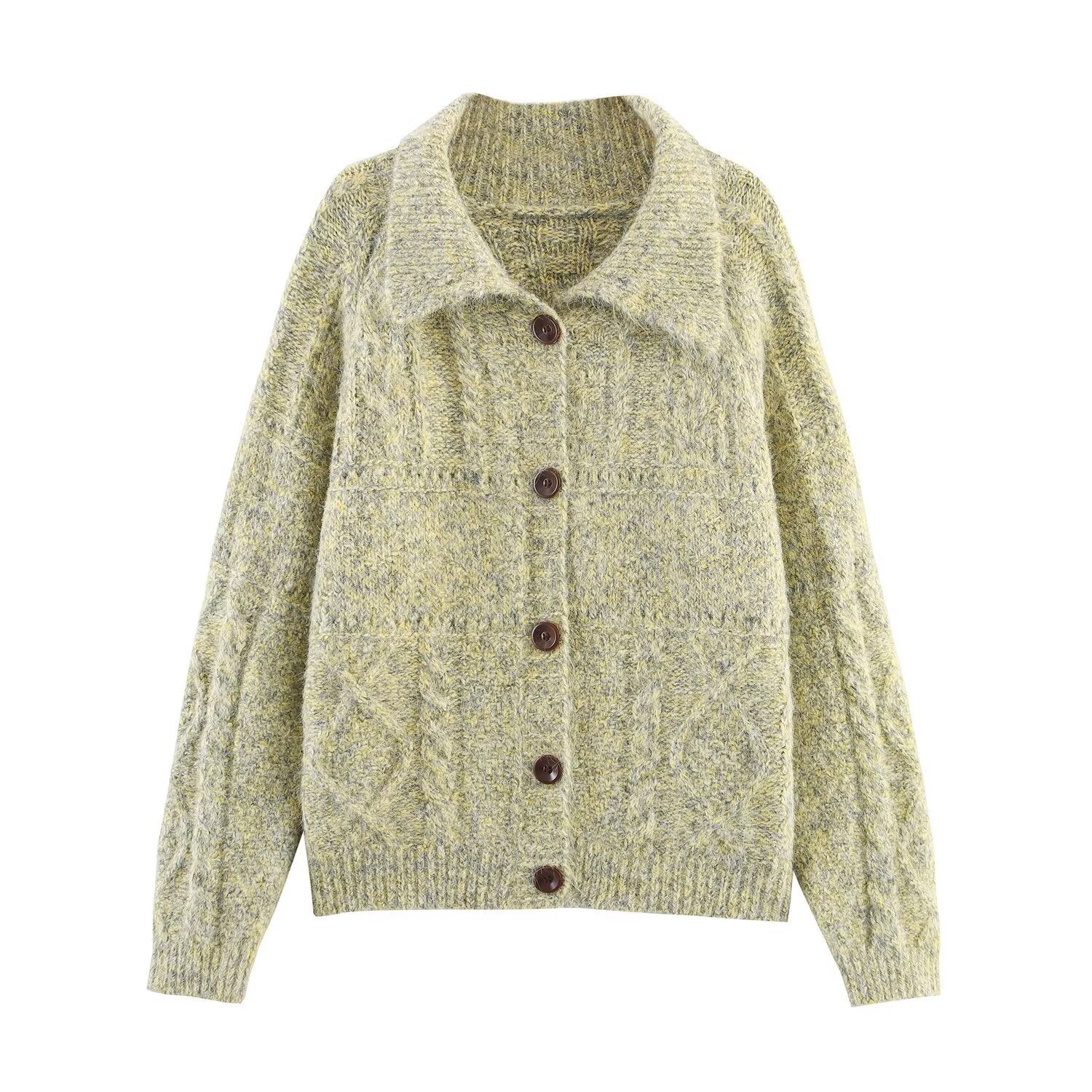 Damen Strickjacke mit schickem, weichem Stoff und dekorativen Knöpfen WW