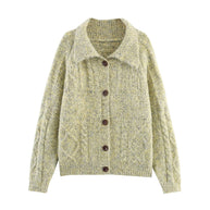 Damen Strickjacke mit schickem, weichem Stoff und dekorativen Knöpfen WW