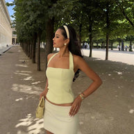 Damen Stilvolles Neckholder-Top mit figurbetontem Schnitt und elegantem Design WW