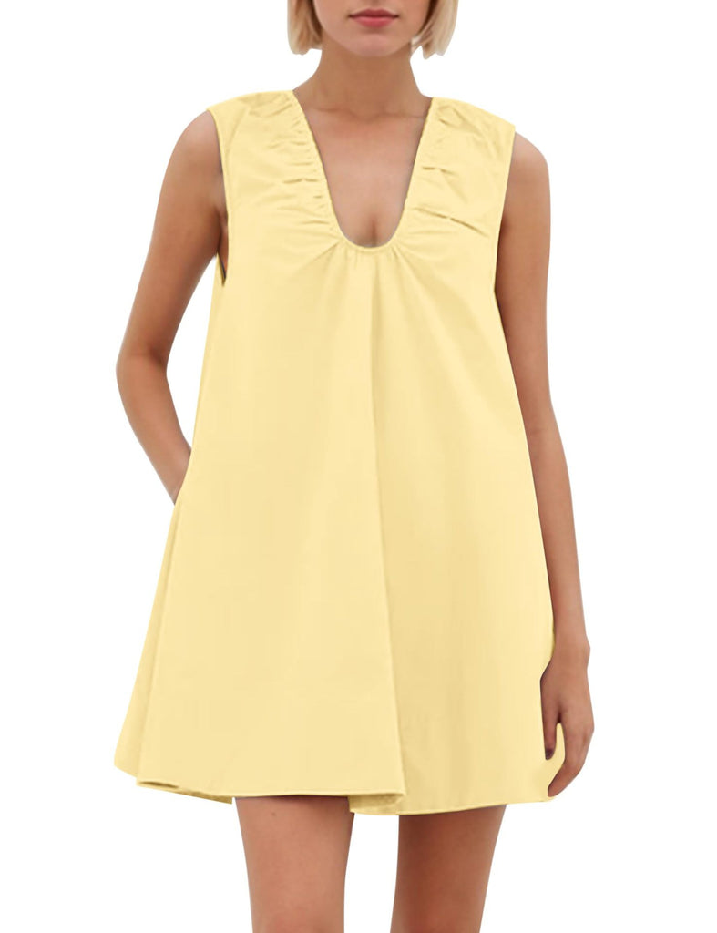 Damen Lässiges Sommerkleid mit Rüschen-Ausschnitt WW