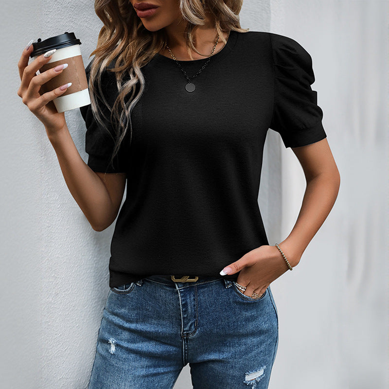 Damen Kurzarmshirt mit ausgefallenem Puffärmel WW