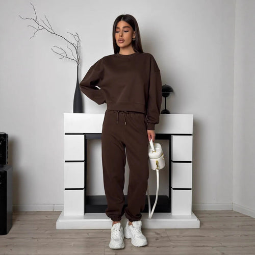 Damen sportlicher Sweatanzug mit lässigem Schnitt und weiten Ärmeln WW
