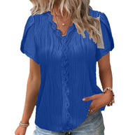 Damen spitzenbesetzte knopfleistenbluse WW