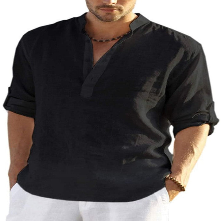 Herren Leichte Leinenhemd W&W Mode